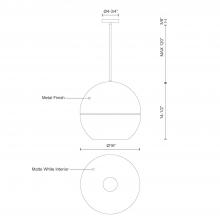 Kuzco Lighting Inc 494016-BK - Lucas 16-in Black 1 Light Pendant